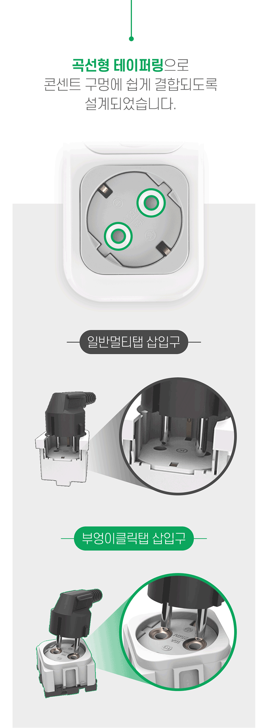 태주산업 부엉이 클릭탭 일반형 3구 그레이 3M 상세 이미지 14